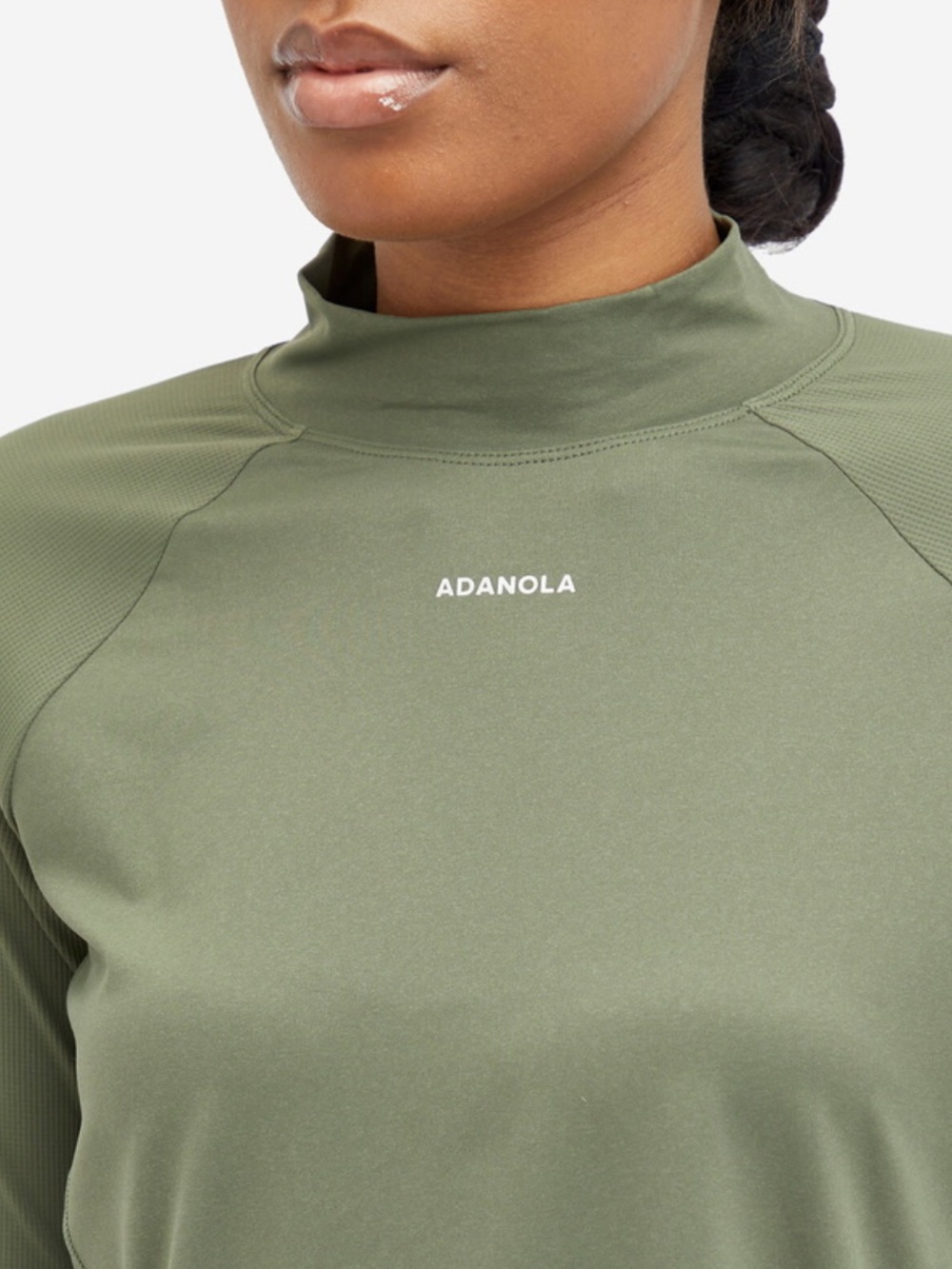 adanola khaki green long sleeve base layer top - Picture 3 of 9